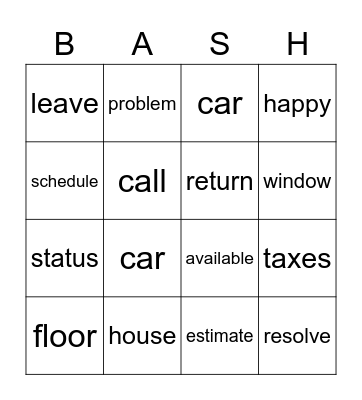BINGO Card