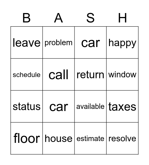 BINGO Card