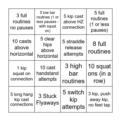 Natalia Bars BINGO Card