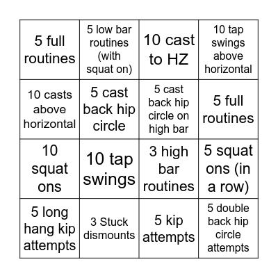 Natalia Bars BINGO Card