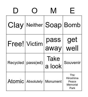 PEACE BINGO Card