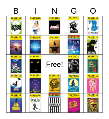Broadway Bingo Card