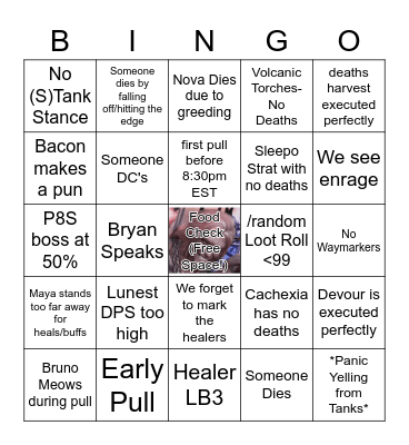 Night Shift Static Bingo Card