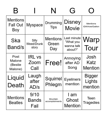 RYAN AND SEAMAN AND FRIENDS Bingo Card