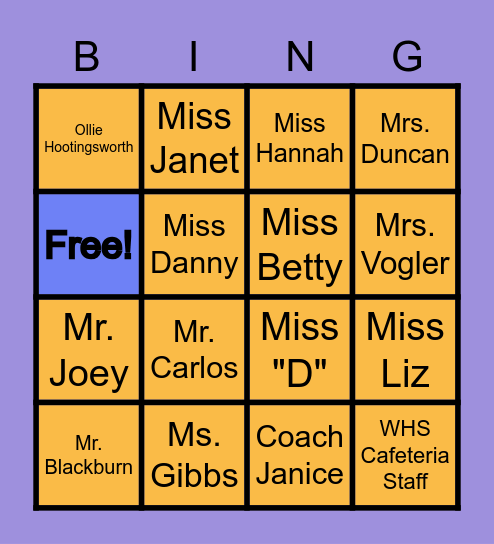 IATP Staff & Their Roles Bingo Card