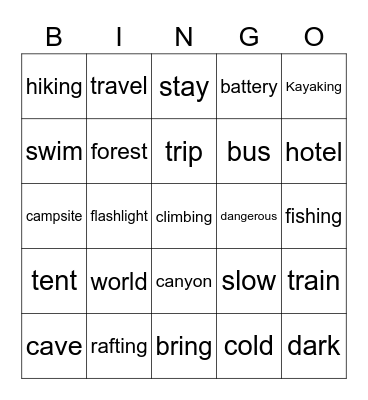 The World around us #1 Bingo Card