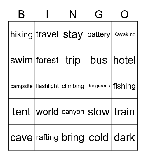 The World around us #1 Bingo Card