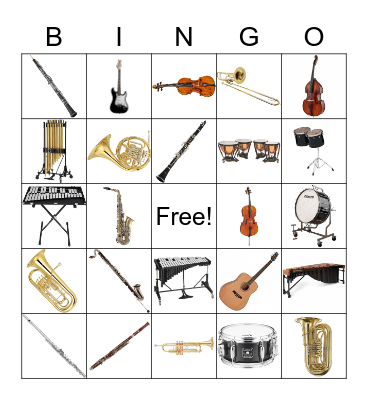 Instrument Bingo Card