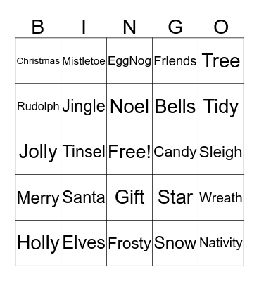 Paragon Christmas 2015 Bingo Card