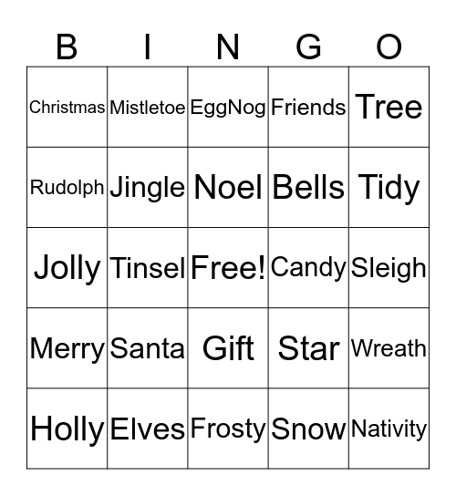 Paragon Christmas 2015 Bingo Card