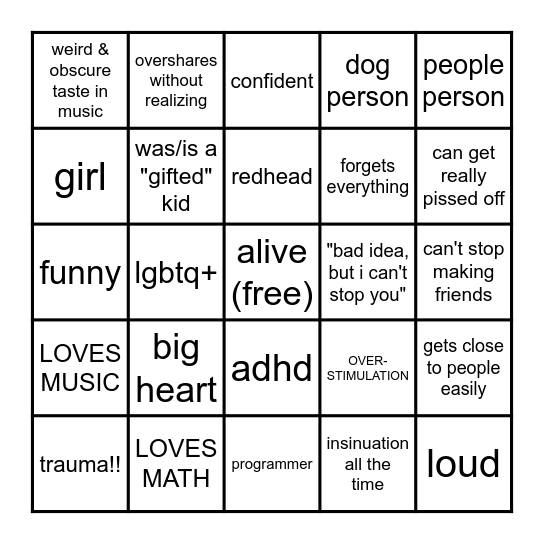 Raven's Bingo Card