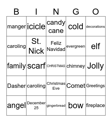 CHRISTMAS BINGO Card