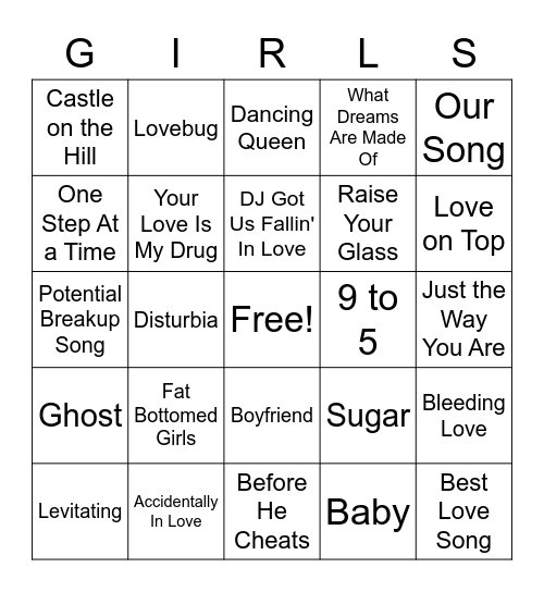 Galentine's Day Bingo Card