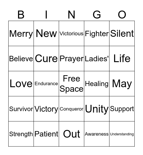 Lupus Awareness 2015 Bingo Card