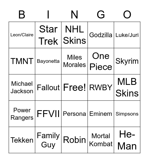 Chapter 4 Season 2 Collab Bingo Card