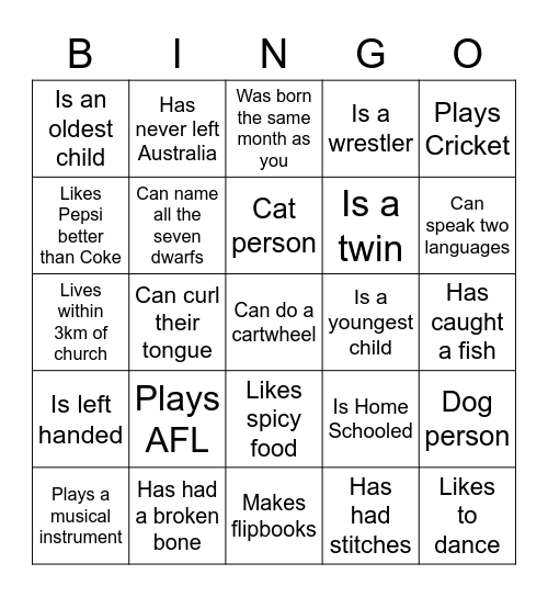 Get to Know You Bingo!! Bingo Card