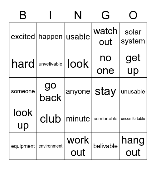 Bingo Card