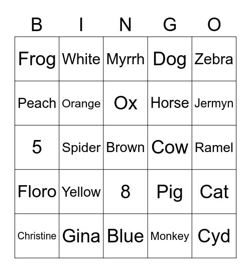 BAAS Bingo Card