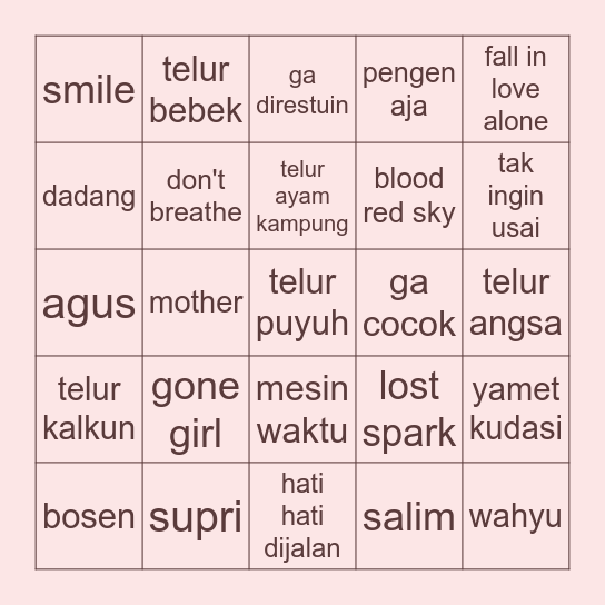 s Bingo Card