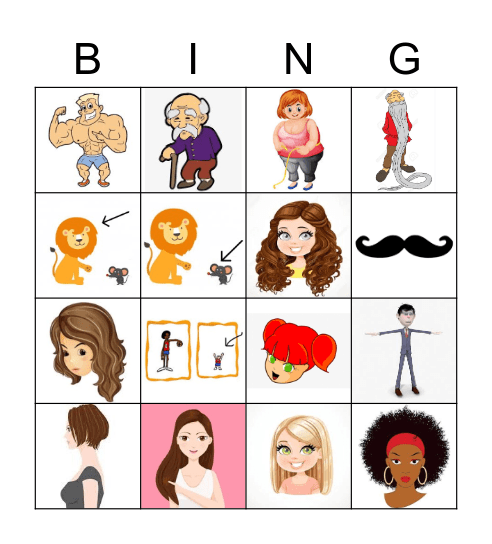 Physical Description Bingo Card