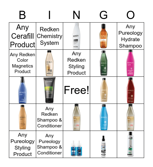 Redken/Pureology BINGO Card