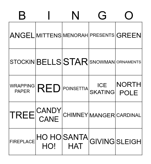 Christmas Bingo Card