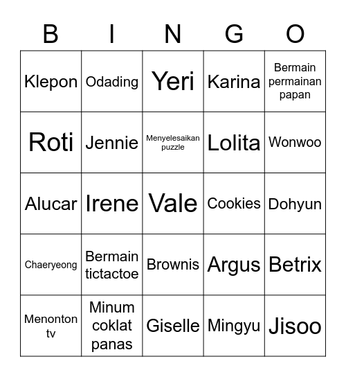 IM96TL Bingo Card