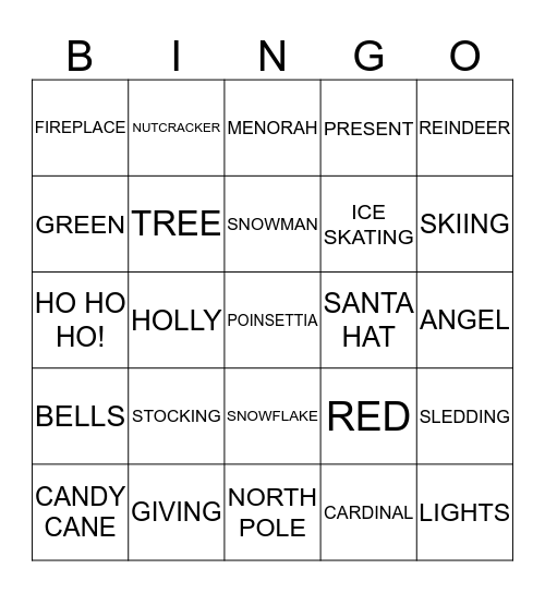 CHRISTMAS Bingo Card