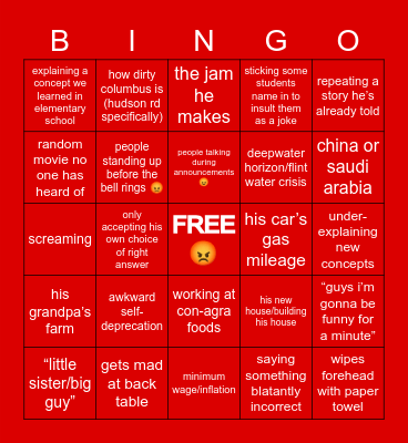 hack bingo Card