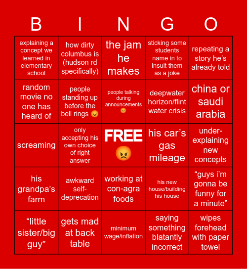 hack bingo Card