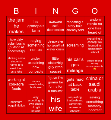 hack bingo Card