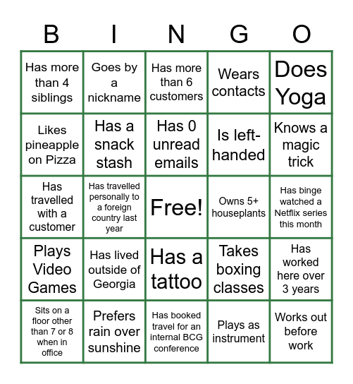 Networking Bingo! Bingo Card