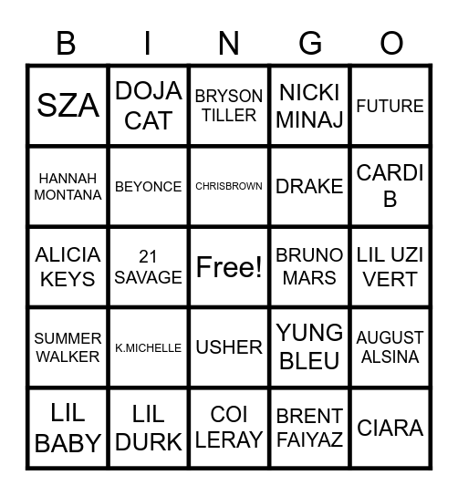 COTTAGE A BINGO Card