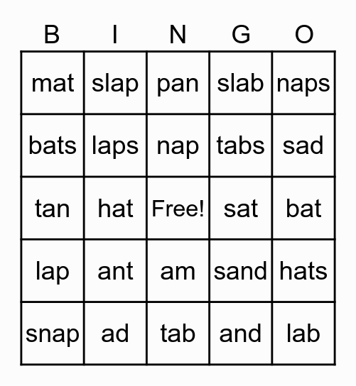 Word Wall 1-10 Bingo Card