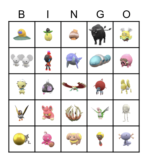 Shiny Bingo 2023 Bingo Card