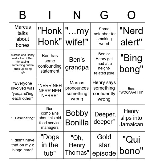 LPOTL Bingo Card