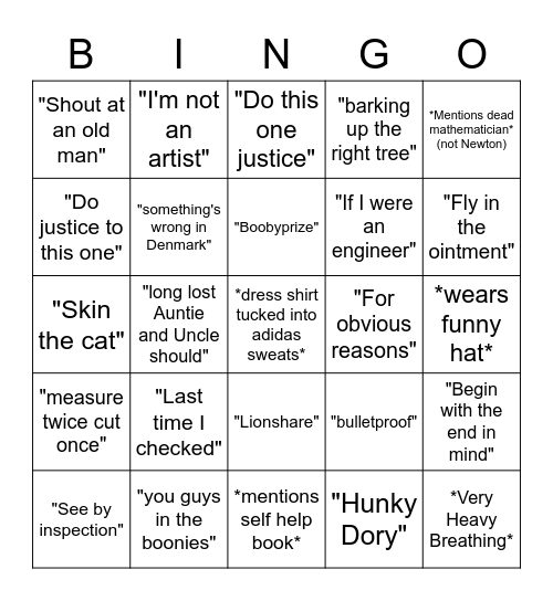 Dr. Unseren Bingo V.2 Bingo Card