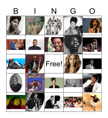 Black History Month Music Bingo Card