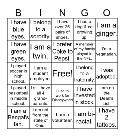 WittEats Bingo Card