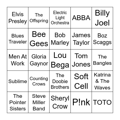 Belleair 2 Bingo Card