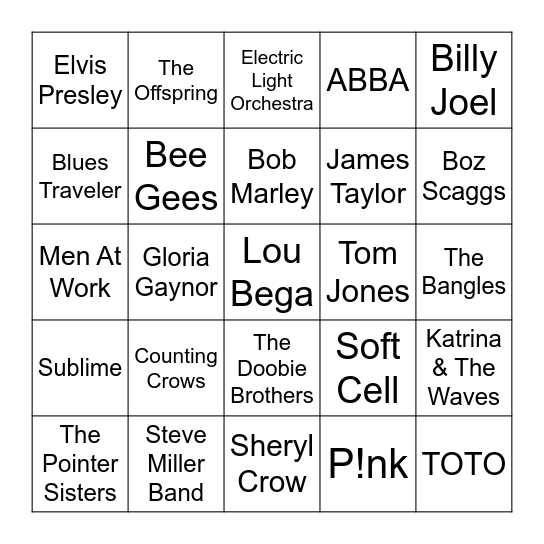 Belleair 2 Bingo Card