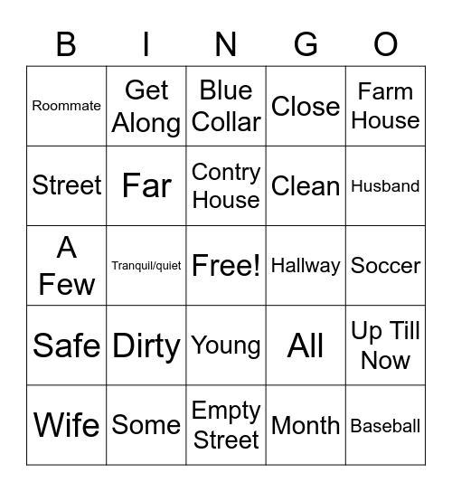 ASL 2 - 2/3/23 - Directions Bingo Card