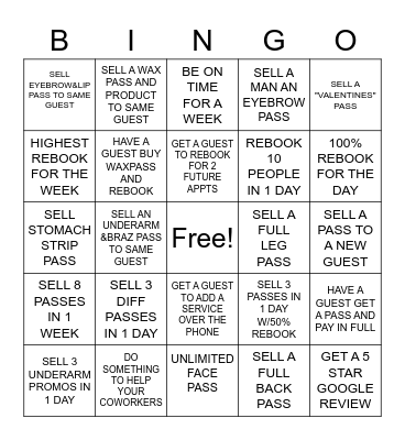 GSA Bingo Card