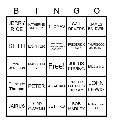 WHO AM I Bingo Card