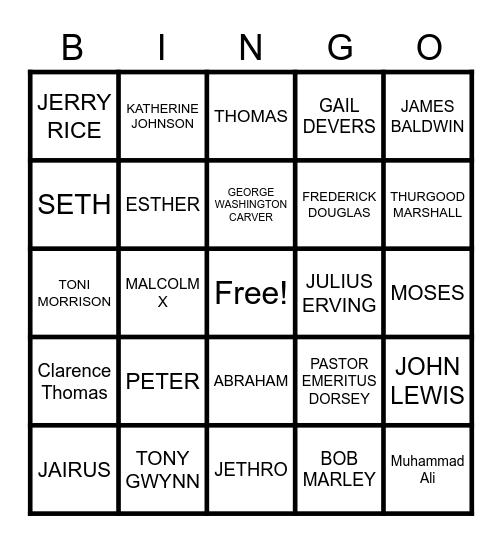 WHO AM I Bingo Card