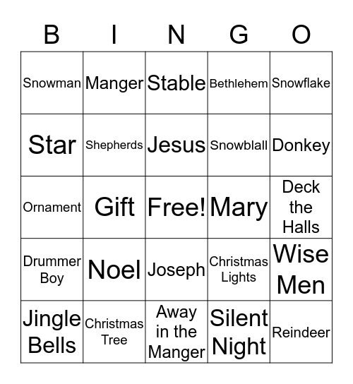 Christmas Bingo Card