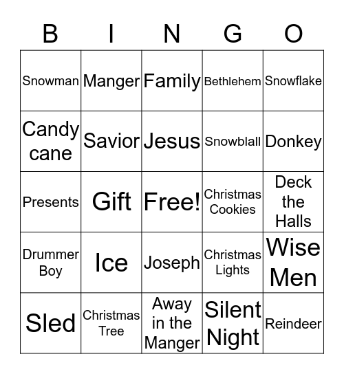 Christmas Bingo Card