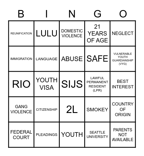 BINGO WITH THE BOARD Bingo Card