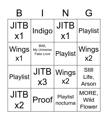 Daily Streaming Bingo Card
