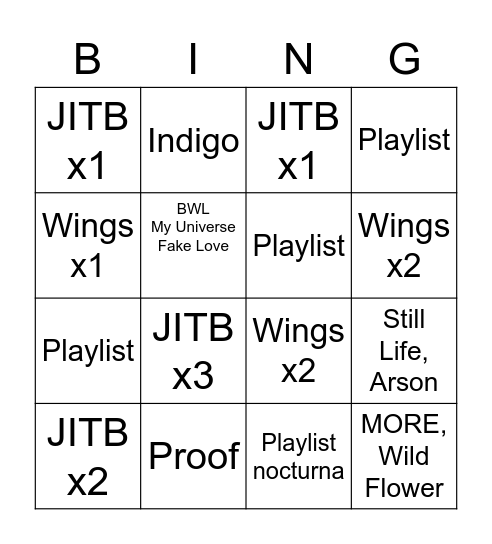 Daily Streaming Bingo Card